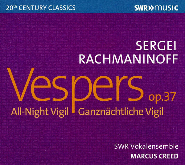 RACHMANINOFF: VESPERS, OP. 37 ALL NIGHT VIGIL