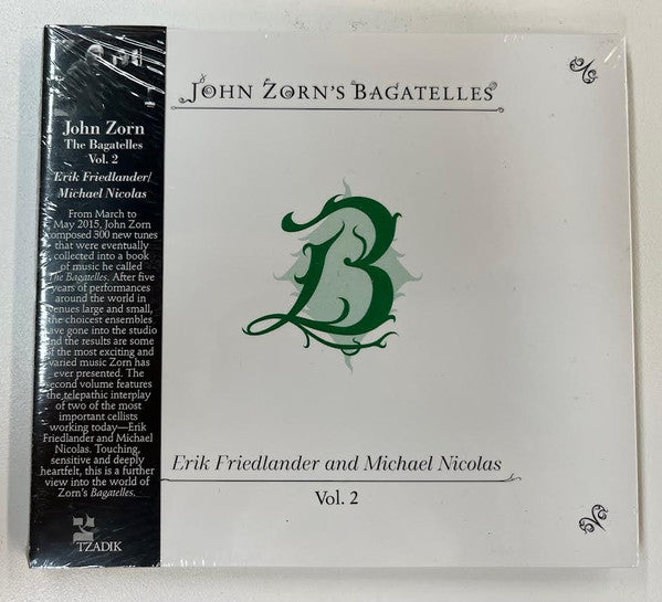 BAGATELLES VOL. 2—ERIK FRIEDLANDER & MICHAEL NICOLAS